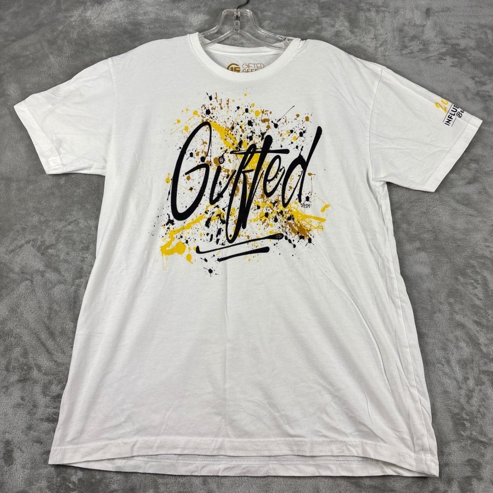 Gifted Seeds White Graphic Tee 2022 Influencers Brunch Splatter Shirt Mens Large